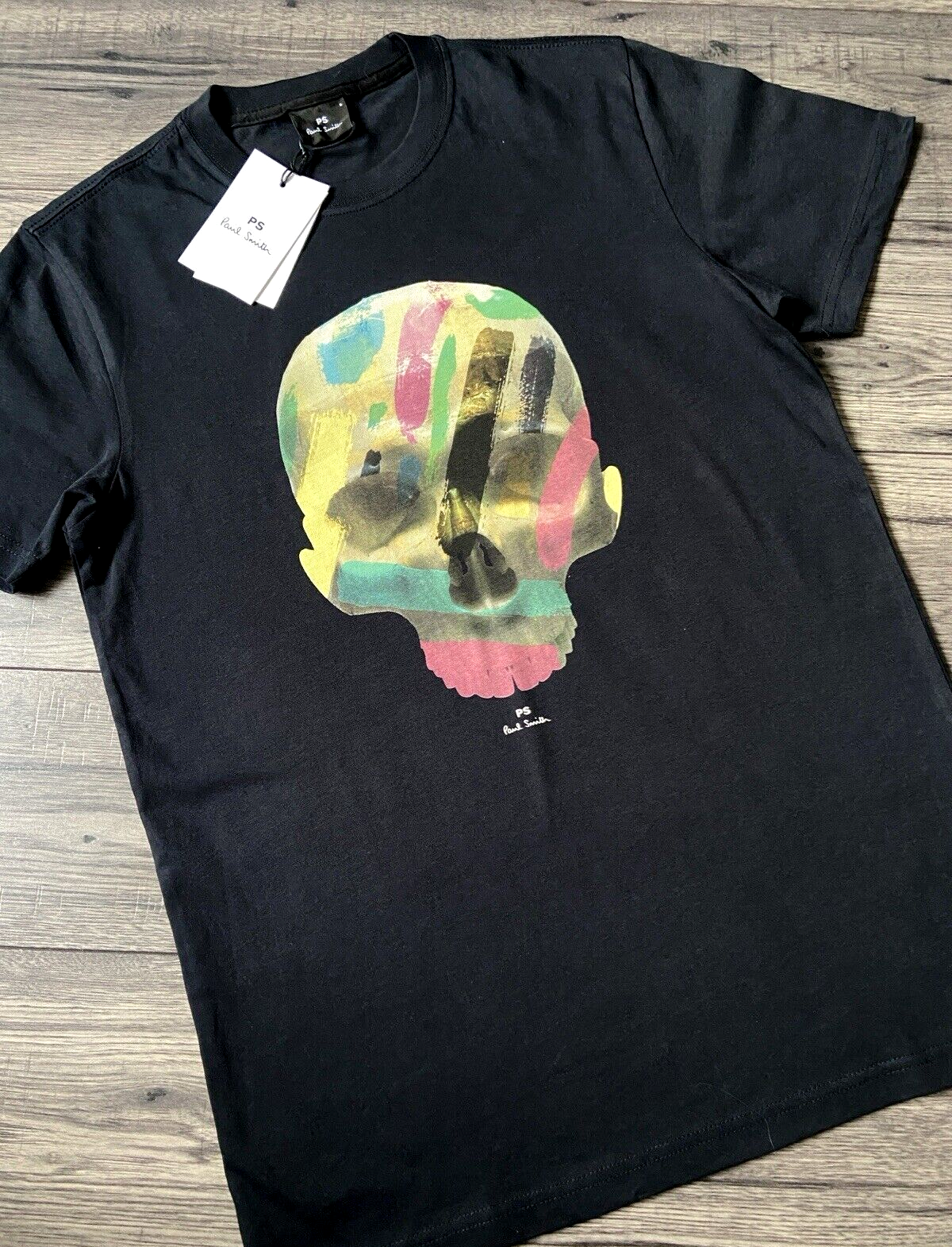 PS PAUL SMITH NAVY BLUE SKULL PRINT TSHIRT SIZE SMALL BNWT