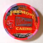 $5.00 CASINO CHIP "FREMONT HOTEL & CASINO" LAS VEGAS, NEVADA — photo 1