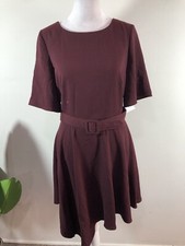 Adrianna Papell Women  s A-Line Dark Burgundy Divine Crepe Size 6
