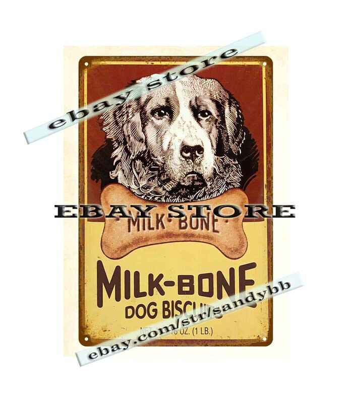Snack Milk Bone Dog Biscuits Metal Tin Sign Garage Wall Signs