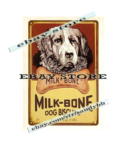 1900S Pet food snack Milk Bone Dog Biscuits metal tin sign garage wall signs