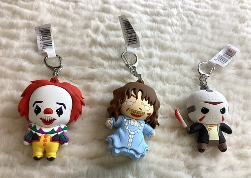 Horror Figural Bag Clip Keychains IT Pennywise Regan Jason 2.75" Clown Friday 13