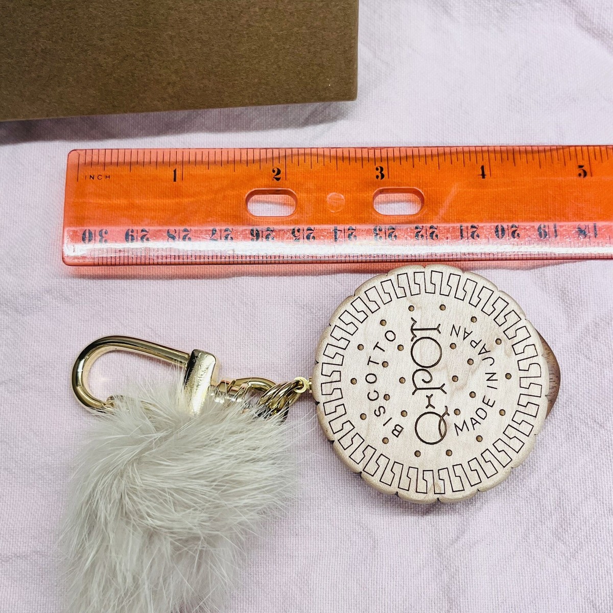 キューポット　キーホルダー Q-pot. Japan Limited Biscotto Biscuit Wood Key Holder Bag