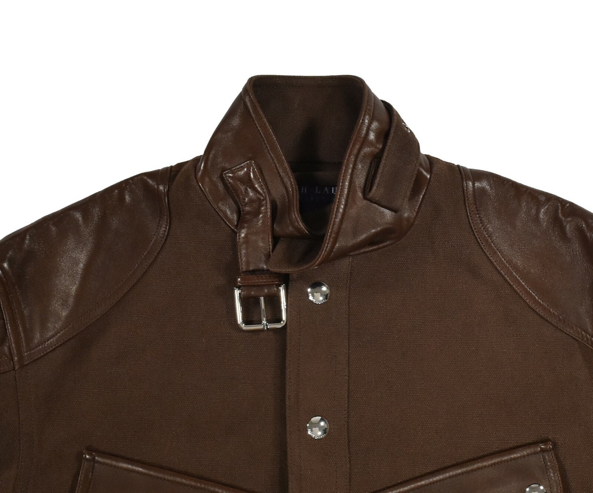 Ralph Lauren Purple Label Collection Hemp Leather Cropped Jacket