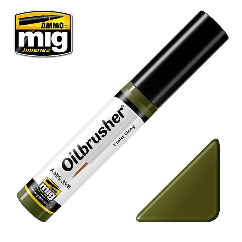 Ammo By Mig Jimenez Field Green Oilbrusher With Fine Brush Applicator A.MIG-3506