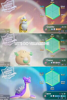 Pokemon Let S Go Pikachu Eevee Shiny 6iv Growlithe Chansey Lapras Set Fast Ebay