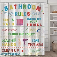 Kids Shower Curtain Funny Quotes Colorful Shower Curtains for Bathroom DecorW...