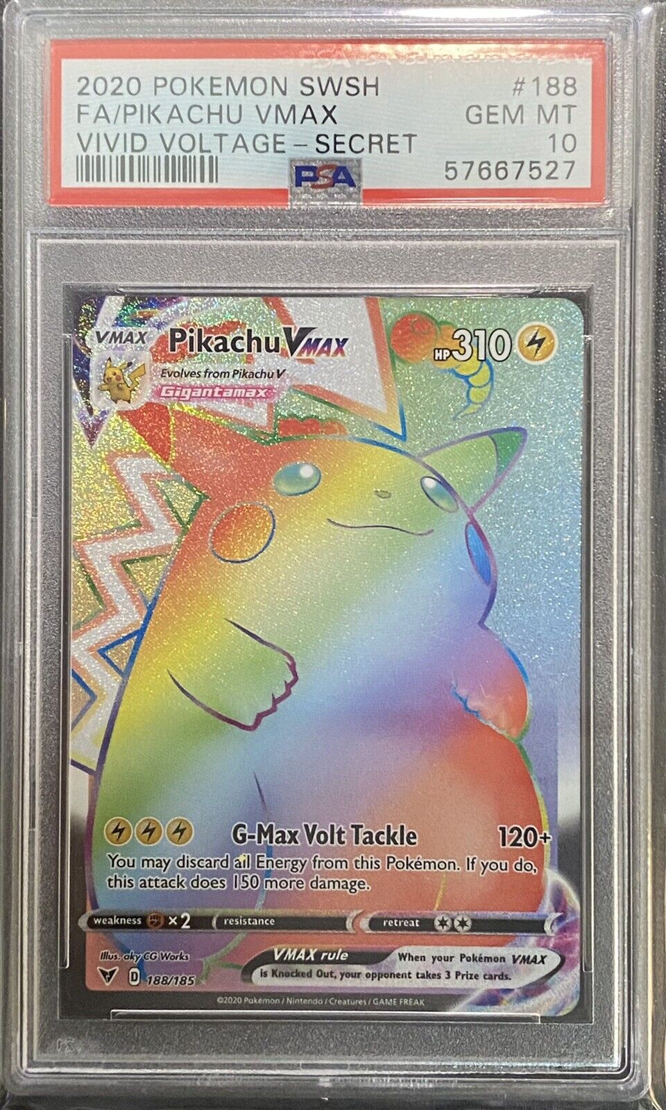 Pikachu VMAX vivid voltage #188 full rainbow art (I'm new to this