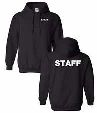 Staff Pullover Hoodie Silkscreen Front & Back 13649