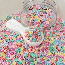 FAKE Pastel Swirl Slices Polymer Clay Sprinkle (NOT EDIBLE)