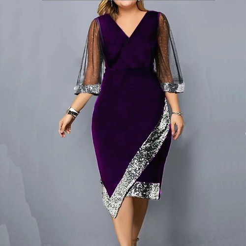 Floral Mesh Velvet Dress for Plus Size Women Perfect for Evening Events