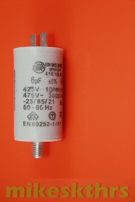 6D-KBS 6uF 6µF 450V Anlaufkondensator Motorkondensator Flachstecker 6,3mm Ducati