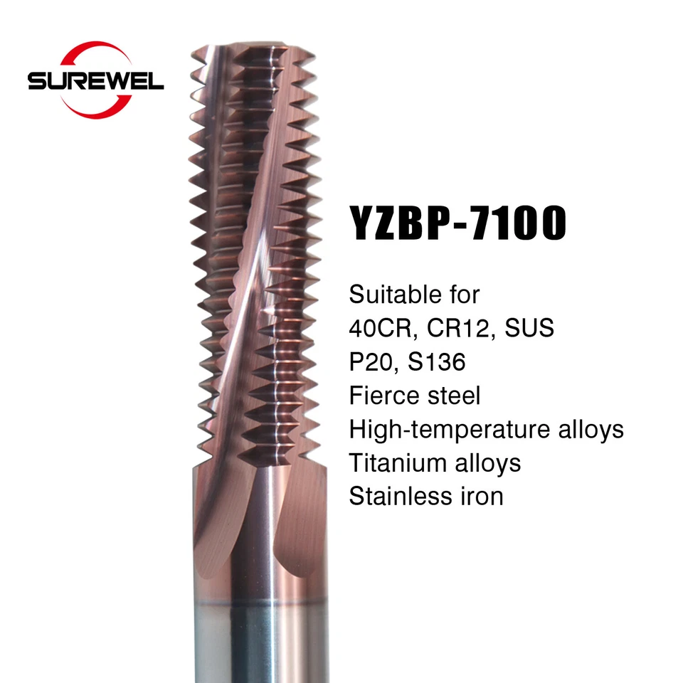 HRC65 CNC Carbide British BSP G1/4-19 Cutter Full Teeth Thread Milling Cutter - Image 4 of 4