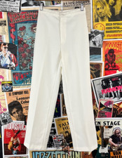 Vtg 70s-80s Womens Ivory Cream Trouser Pant 25x27 JCPenney Retro Old Money Style