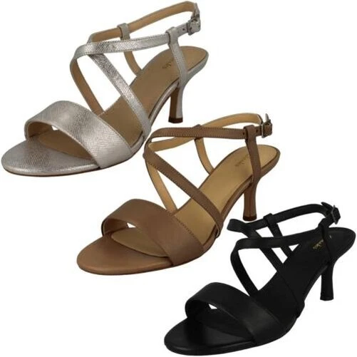 Ladies Clarks Strappy Heeled Sandals Amali Buckle