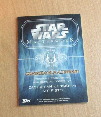 2015 Topps Star Wars Masterwork on-card autograph Zachariah Jensen