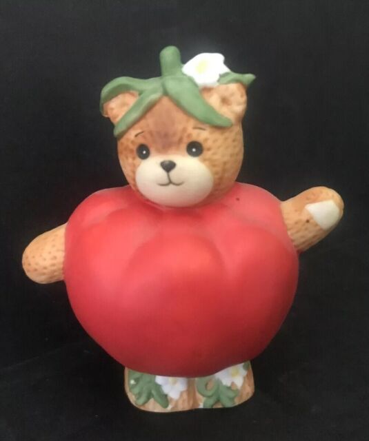 Lucy & Me Porcelain Teddy Bear Dressed Like Tomato Vegetable - Enesco 1988 Ex | eBay