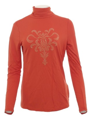 Damen BPC Rollkragen Pullover Pulli Shirt Langarm Nieten verziert Orange 903760