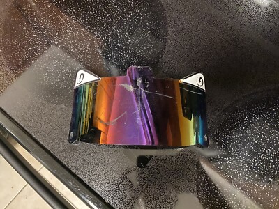 Shoc Football Lacrosse Helmet Visor Eye Shield Grape Rainbow