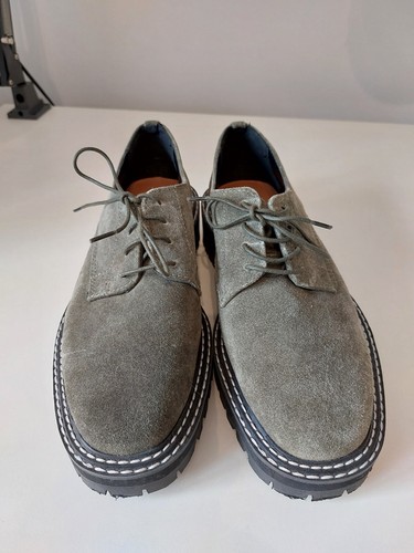 MARKS AND SPENCER COLLECTION GREEN KHAKI SUEDE LACE UP SHOES SIZE UK 4.5/37.5