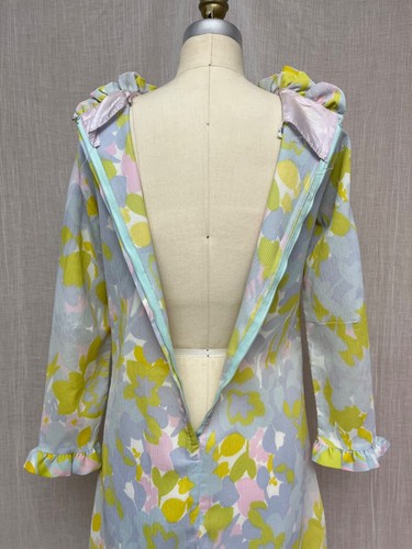 Mini Vestido De Colección Años 60 Mod Pastel Floral Volantes Línea A Scooter Twiggy Crepe Poli S - Imagen 17 de 19