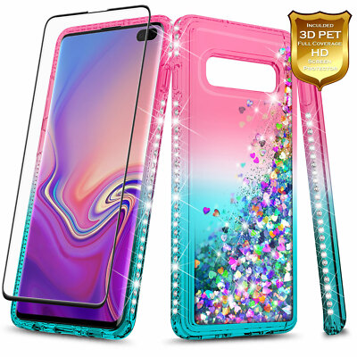 For Samsung Galaxy S10 5G Case Liquid Glitter Bling Soft Cover
