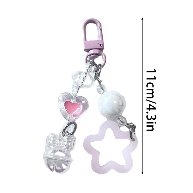 Colorful Flower Keychain Pendant Acrylic Cute Key Holder Beads Keychain