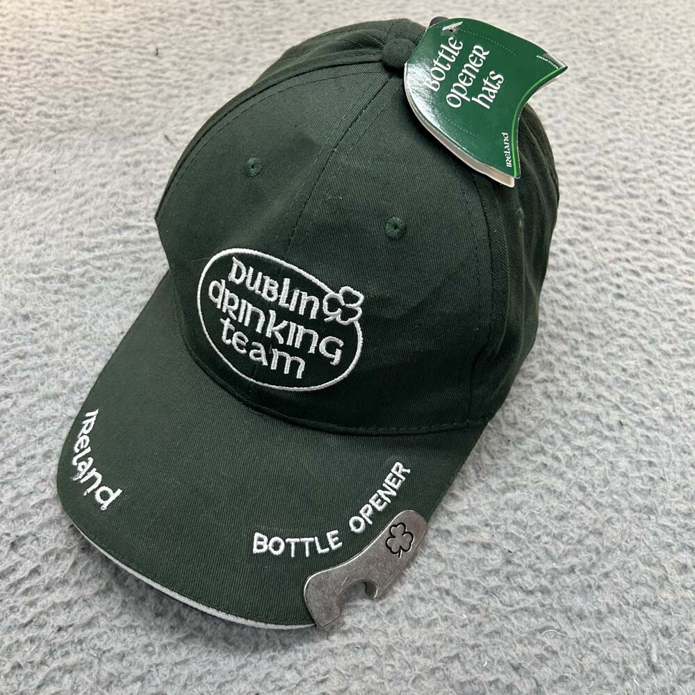 Irish Drinking Team Dubling Hat - Adjustable Baseball Cap with Bottle Opener for Men