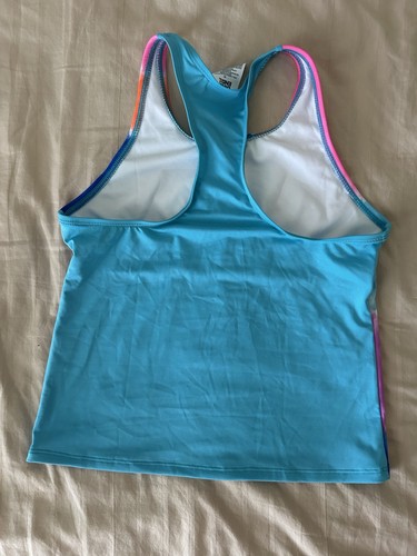Lands End Girls Tankini Top Blue Tie Die Swirl Size 12 UPF 50 - Picture 2 of 2