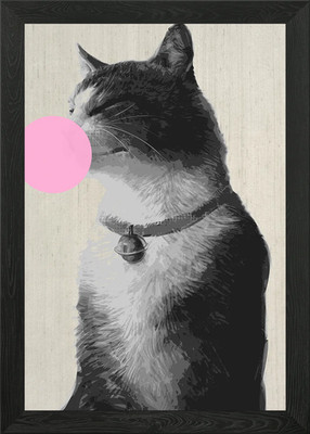 KITTY CAT BUBBLEGUM Framed Wall Art Poster Canvas Print Picture