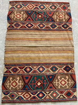 Vintage Traditioneller Türkischer Handgefertigter Kelim Teppich für Wohndeko 157x101 cm