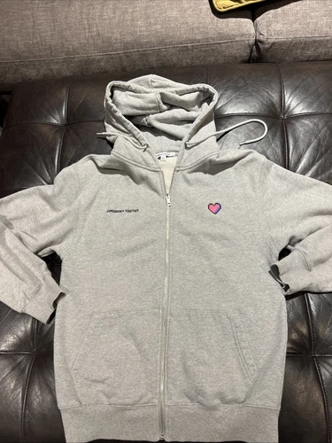 TXT TOMORROW X TOGETHER Zip Up Gray Hoodie Size Large L KPOP