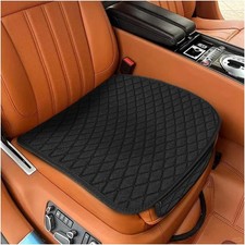 Comfortable Car Seat Bottom Cover, Linen Breathable Automotive Front Black
