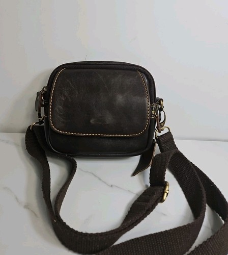 Dark ChocoBrown Leather Small Crossbody Purse 6x5x2 - Picture 3 of 6
