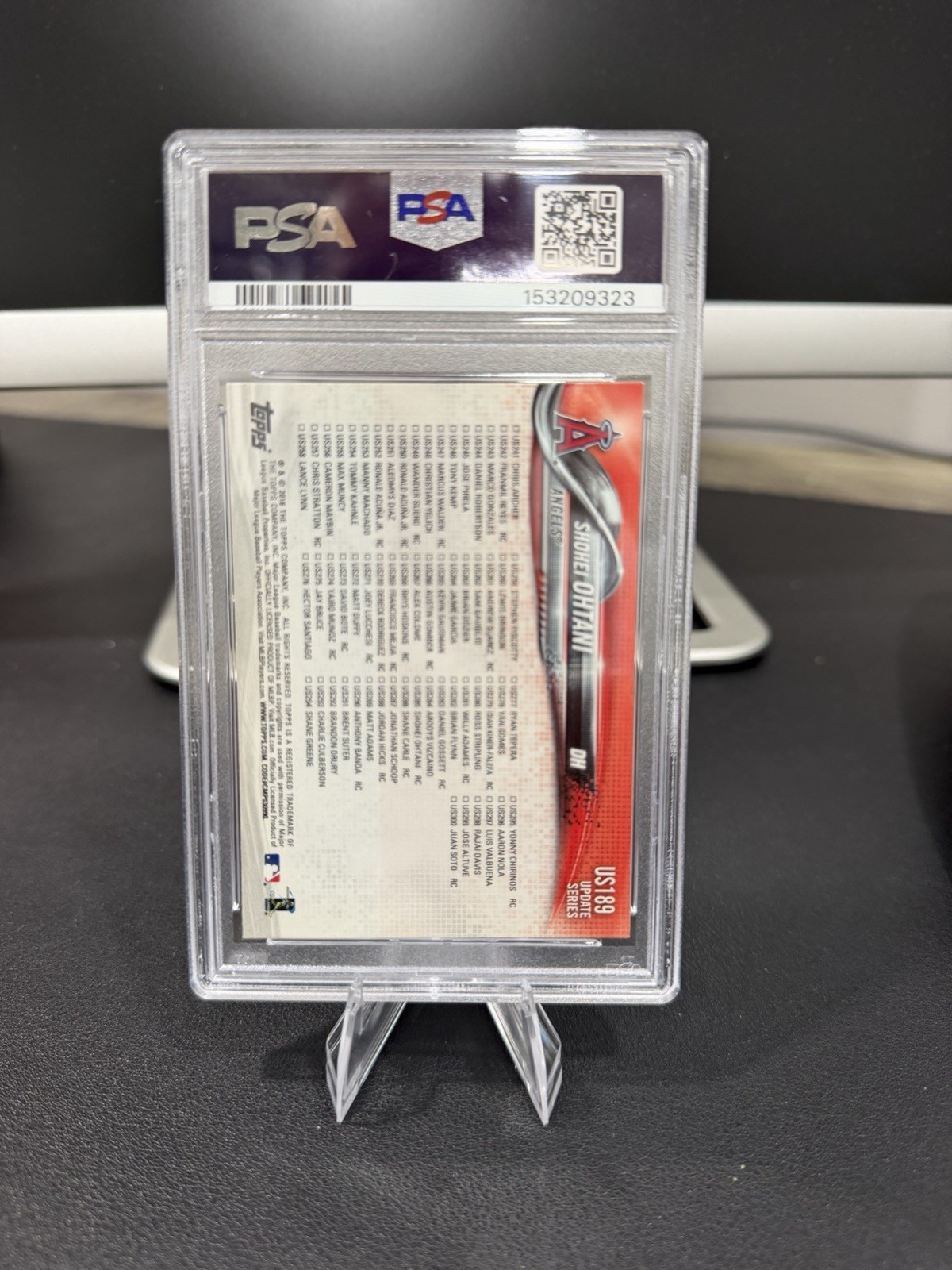 Panini 2018 Diamond Kings Portraits Shohei Ohtani Rookie #P15 PSA 7 Angels view 2