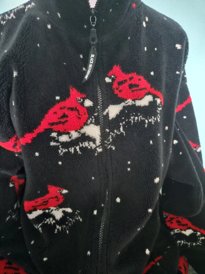 Black Mountain Cardinal Full Zip Fleece Jacket Womens Sz Large Made In USA - Image 2 of 4
