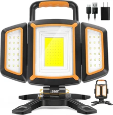 30W Rechargeable Work Light, 3000 Lumen Magnetic Work Light Battery Powered, Wat