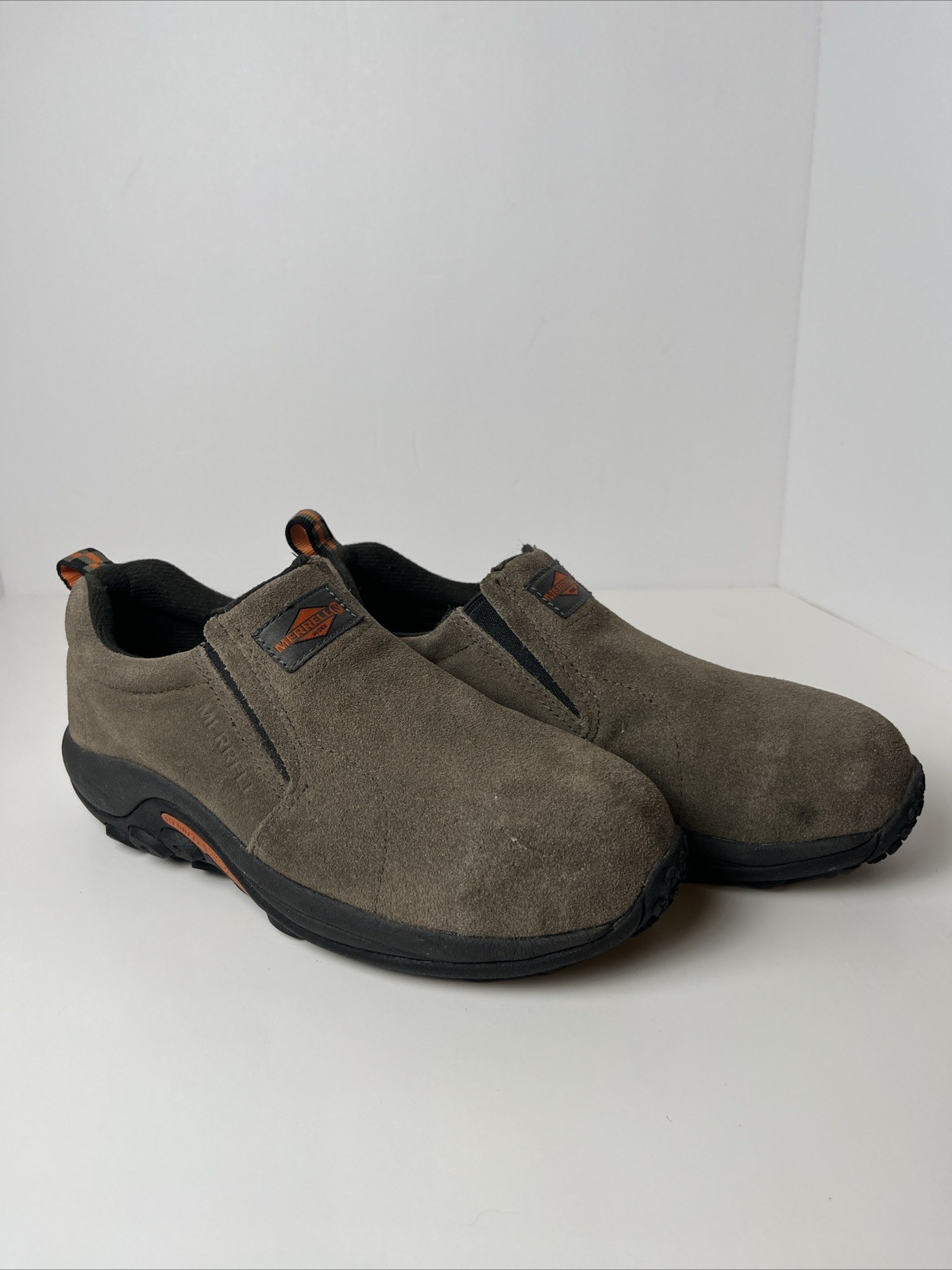 Scarpe Merrell Uomo Lavoro Jungle Moc Marrone Slip On Misura 6 5 Punta Acciaio Pelle