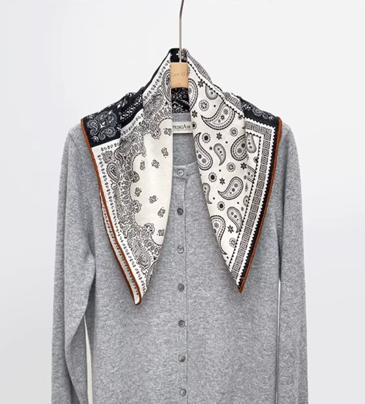 70% cashmere 30% silk Cashew Totem double side printed square Wrap shawl 25''