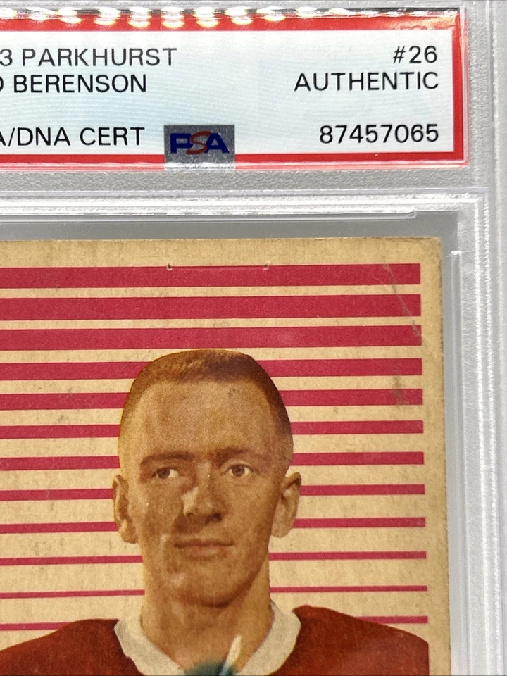 1963 Parkhurst Hockey Red Berenson RC #26 PSA/DNA Authentic Autograph - Image 3 of 4