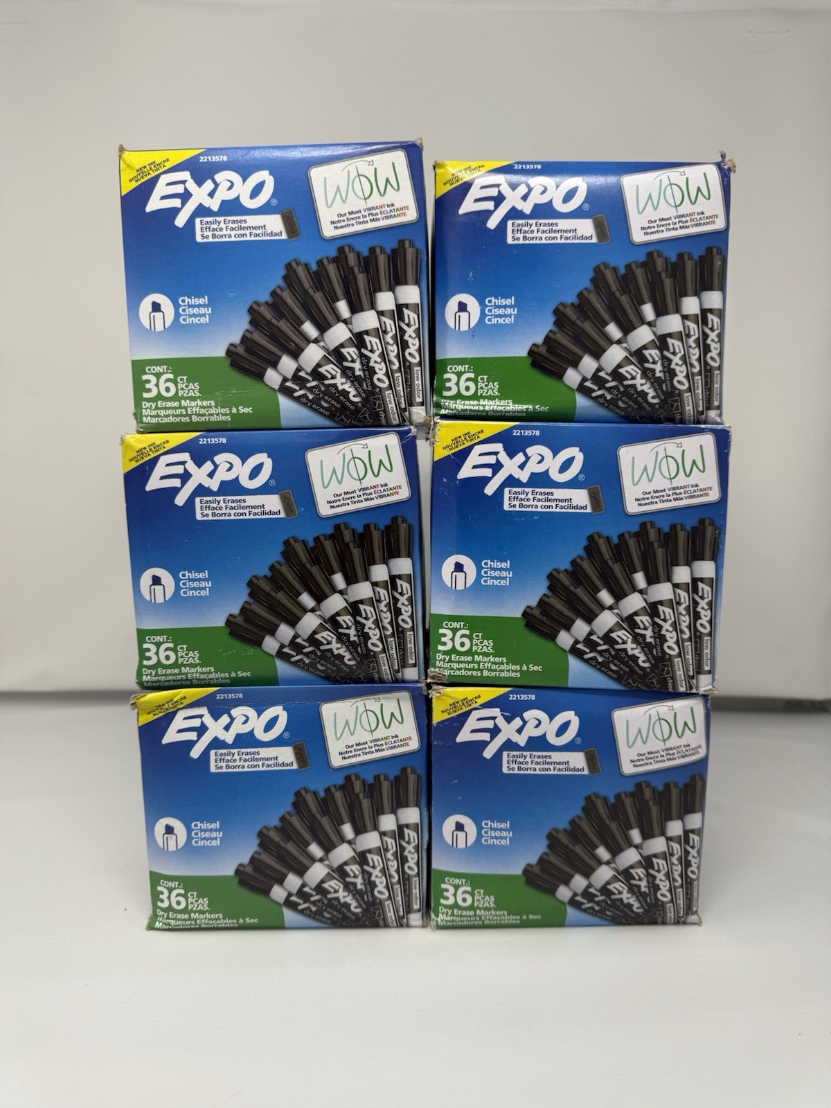 ✅ Expo 36ct Lo Odor Markers Chisel Black: Bold Dry Erase M