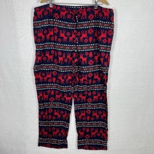 Hanna Andersson Flannel Pajama Pants Men  s 2XL Blue Red Reindeer Fair Isle