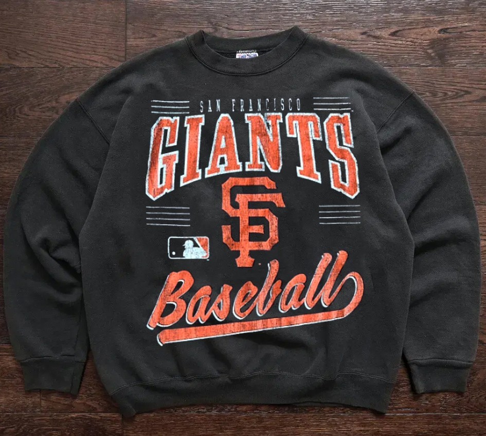 Vtg San Francisco Giants baseball Team black color crewneck sweatshirt VK06015