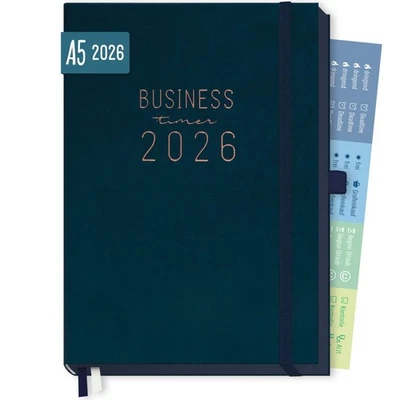 HÄFFT-VERLAG GMBH Business-Timer Deluxe 2026 / A5 / Nachtblau / Häfft-Verlag