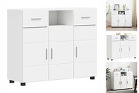 Sideboard Mit Schubladen Weiß 88.5X30.5X73 Cm Spanplatte