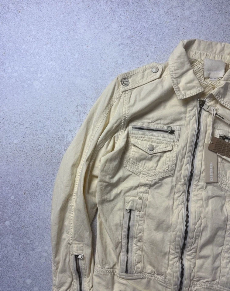 Vintage Y2K Diesel Zippper Jacket Moto Military Bomber Size M - Image 3 of 4