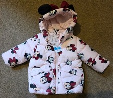 Disney At Primark Girls Size 3-6 Months Minnie Mouse Winter Coat - New