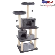 5-Tier Cat Tree W/ Scratch Posts Condos Perches Toys Indoor Climbing Play New