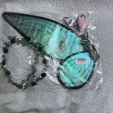 Fairy Wings Costume Butterfly Fairy Elf Ears Garland Halo Halloween Cosplay NEW