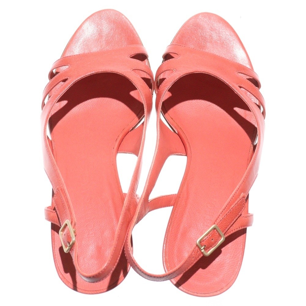 Bottega Veneta Leather Heel Strap Sandals Shoes Pink Women'S thumbnail 4